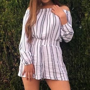 LA Hearts Black & White Romper